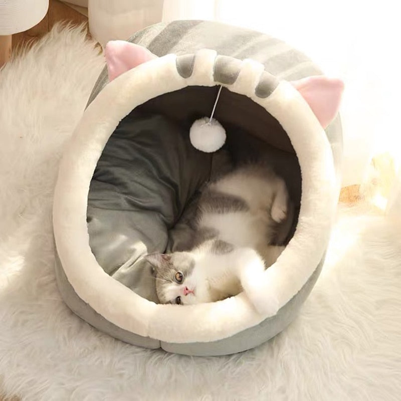 Cozy and soft bed for small cats, padded and washable