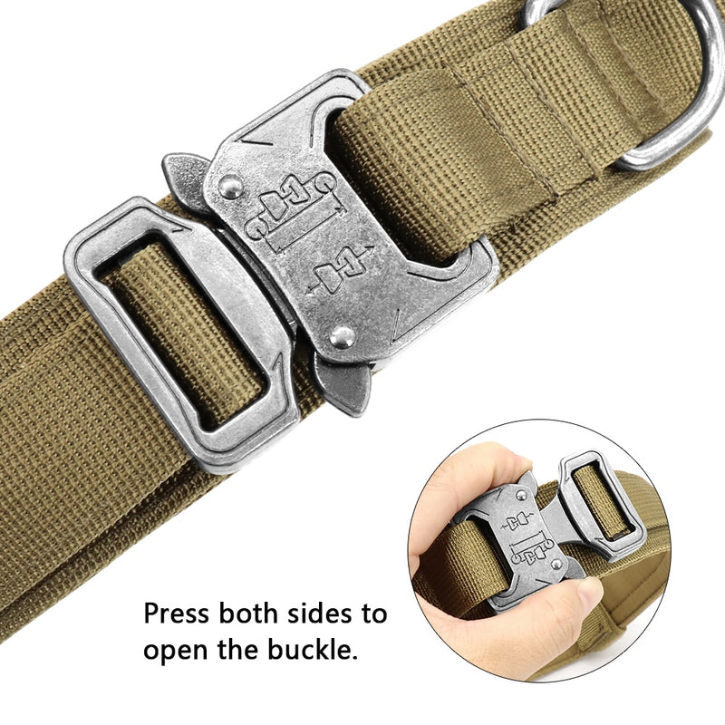 Strong Dog Military Tactical Collar Pet Bungee Leash Durable Nylon