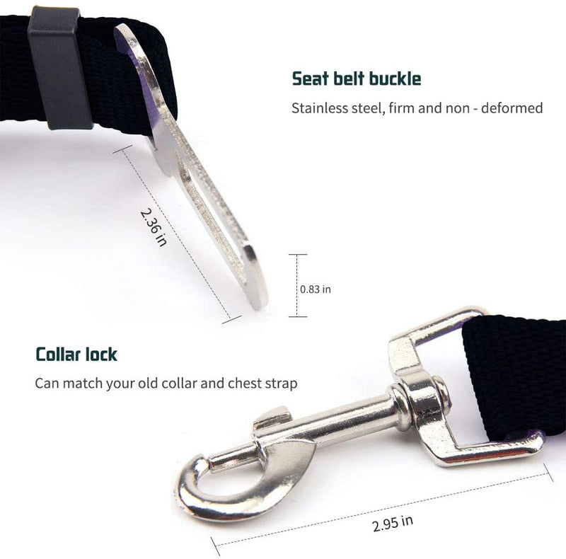 Seat belt for dogs adjustable to the car seat