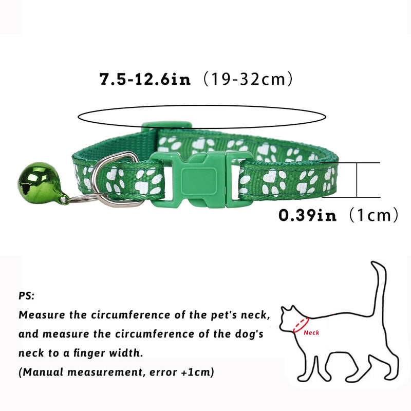 Pet collar with bell for small dogs and cats adjustable