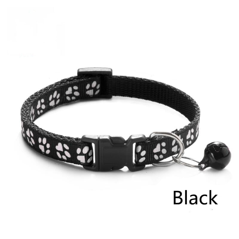 Pet collar with bell for small dogs and cats adjustable
