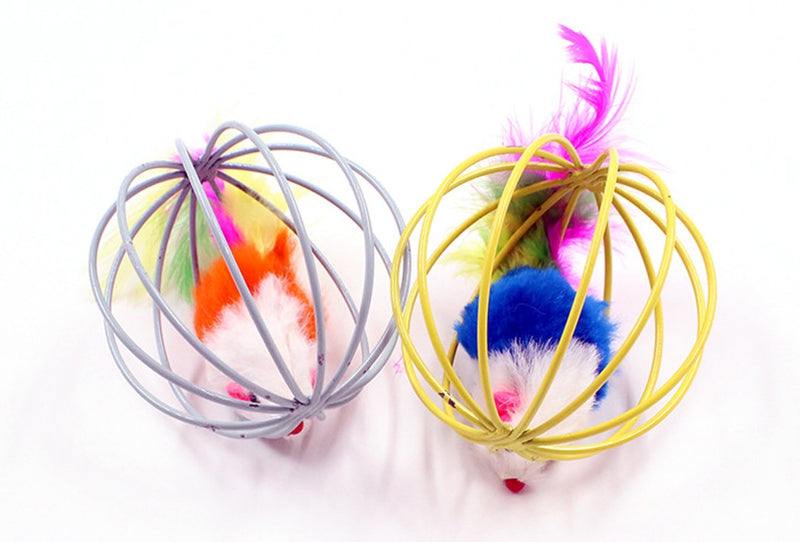 Feather and ball style fun cat toy