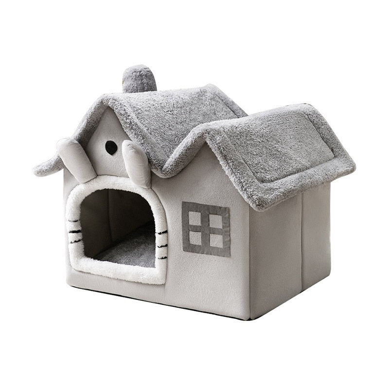 Foldable Cat House Winter Warm Chihuahua Cave Bed Cat Basket for Small Dogs